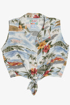 Vintage Sleeveless Hawaiian Cropped Tie Top (1990s)