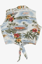 Vintage Sleeveless Hawaiian Cropped Tie Top (1990s)