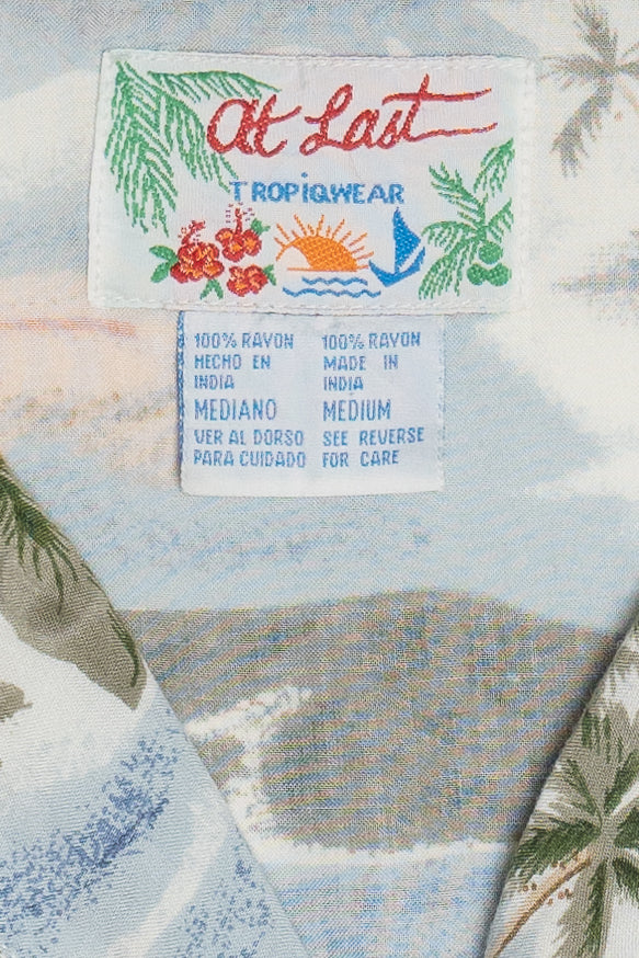 Vintage Sleeveless Hawaiian Cropped Tie Top (1990s)