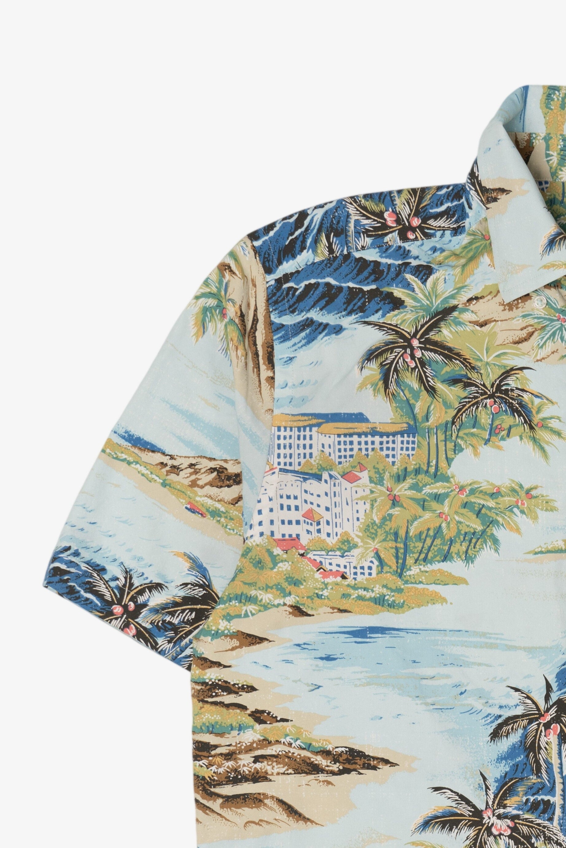 Light Blue Southern Tide Reyn Spooner Hawaiian Button Up Shirt (2010s)