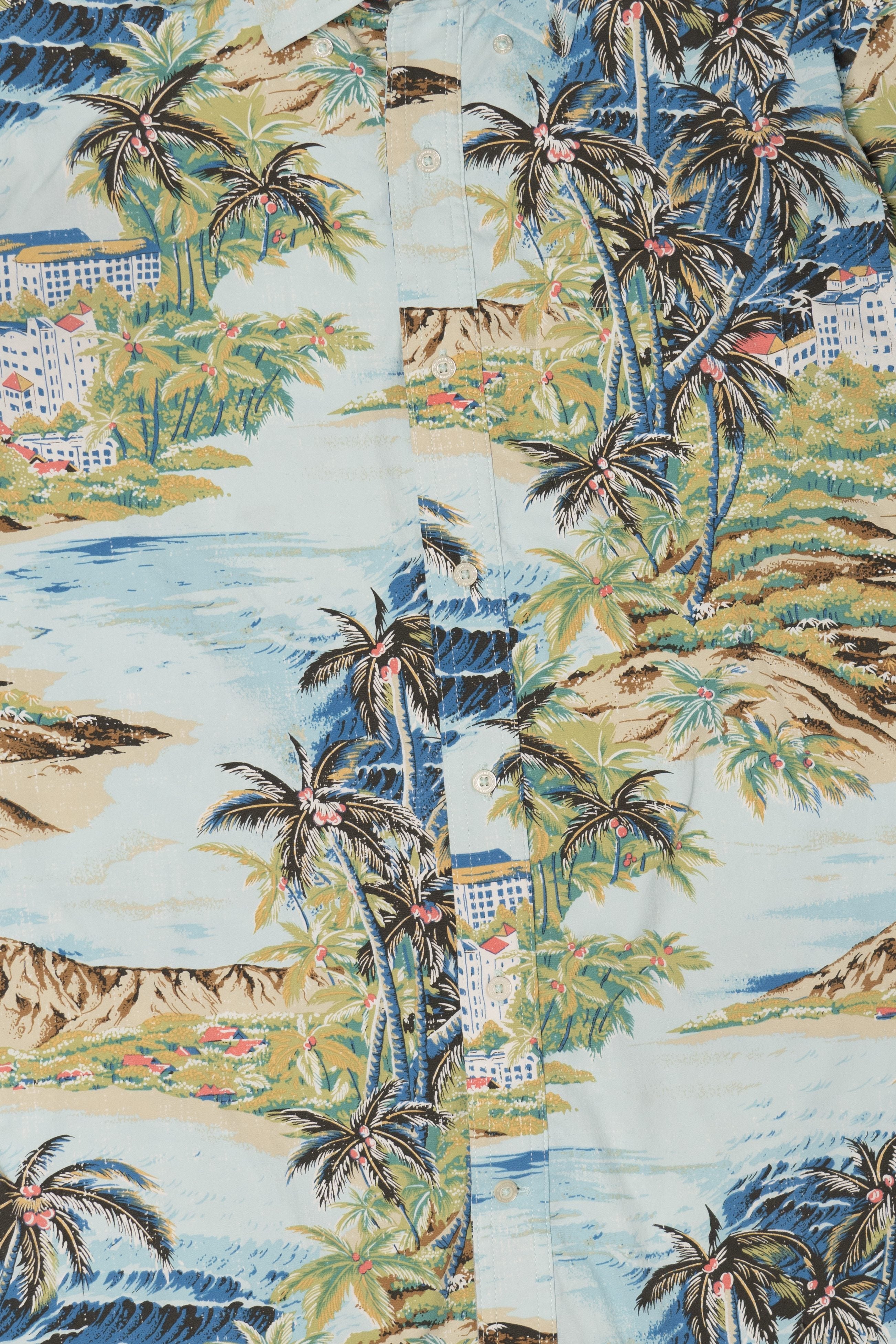 Light Blue Southern Tide Reyn Spooner Hawaiian Button Up Shirt (2010s)