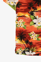 Vintage Orange Tropical Paradise Style Hawaiian Button Up Shirt (2000s)