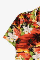 Vintage Orange Tropical Paradise Style Hawaiian Button Up Shirt (2000s)