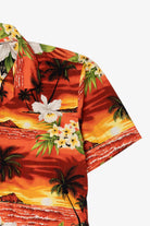 Vintage Orange Tropical Paradise Style Hawaiian Button Up Shirt (2000s)