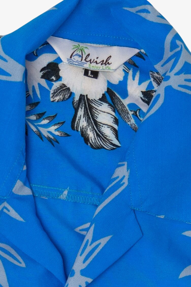 Blue Alvish Hawaiian Button Up Shirt