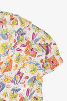 Vintage White Floral Santa Barbara Street Hawaiian Button Up Shirt (1990s)