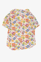 Vintage White Floral Santa Barbara Street Hawaiian Button Up Shirt (1990s)