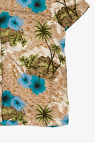 Vintage Beige White Stag Hawaiian Button Up Shirt (1990s)