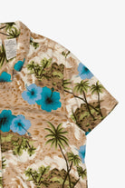 Vintage Beige White Stag Hawaiian Button Up Shirt (1990s)