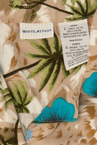 Vintage Beige White Stag Hawaiian Button Up Shirt (1990s)