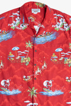 Santa & Reindeer Hawaiian Button Up Shirt (2010s)