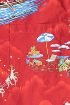 Santa & Reindeer Hawaiian Button Up Shirt (2010s)