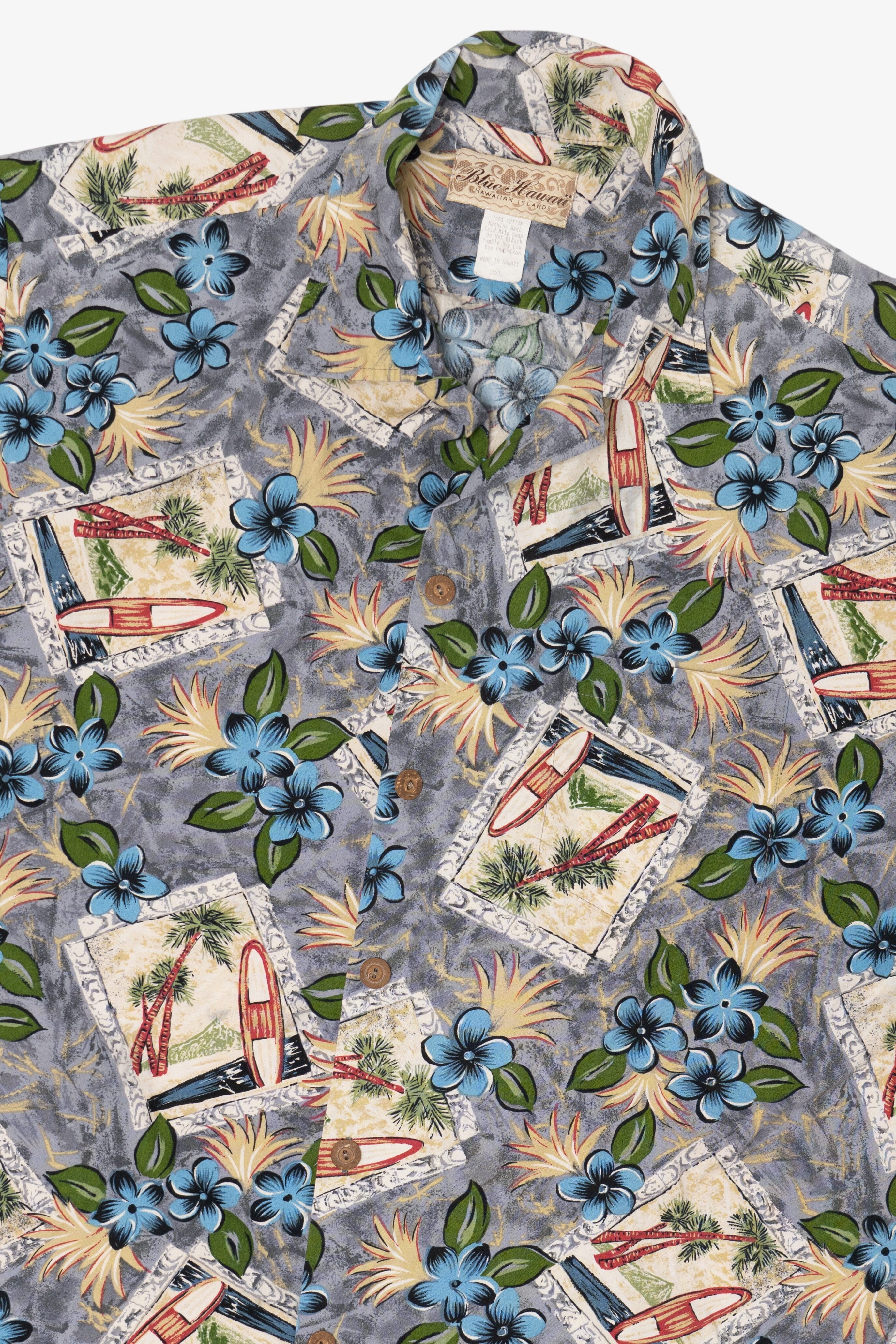 Vintage Blue Hawaii Button Up Hawaiian Shirt (1990s)