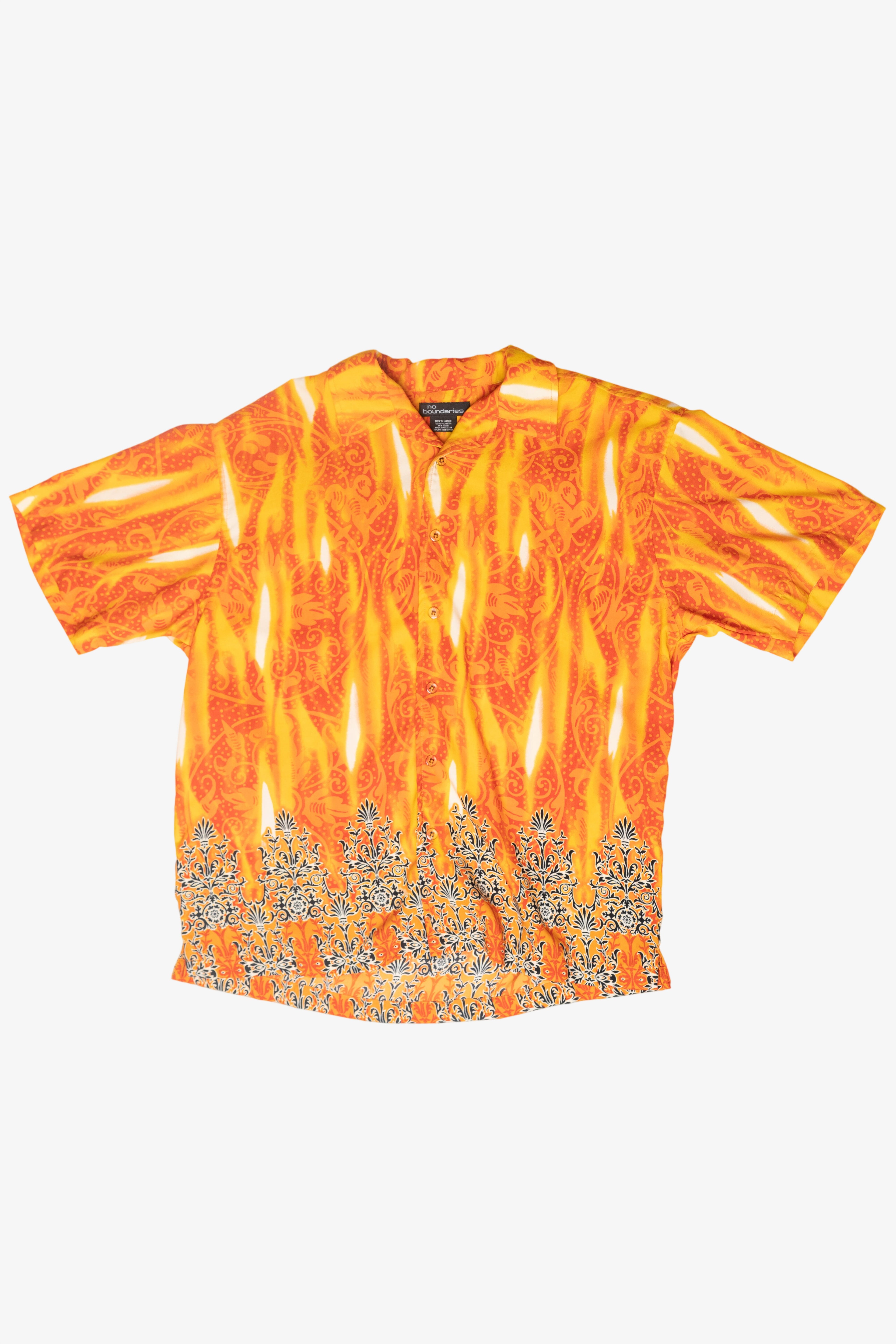 Vintage No Boundaries Ornamental Hawaiian Shirt (2000s)
