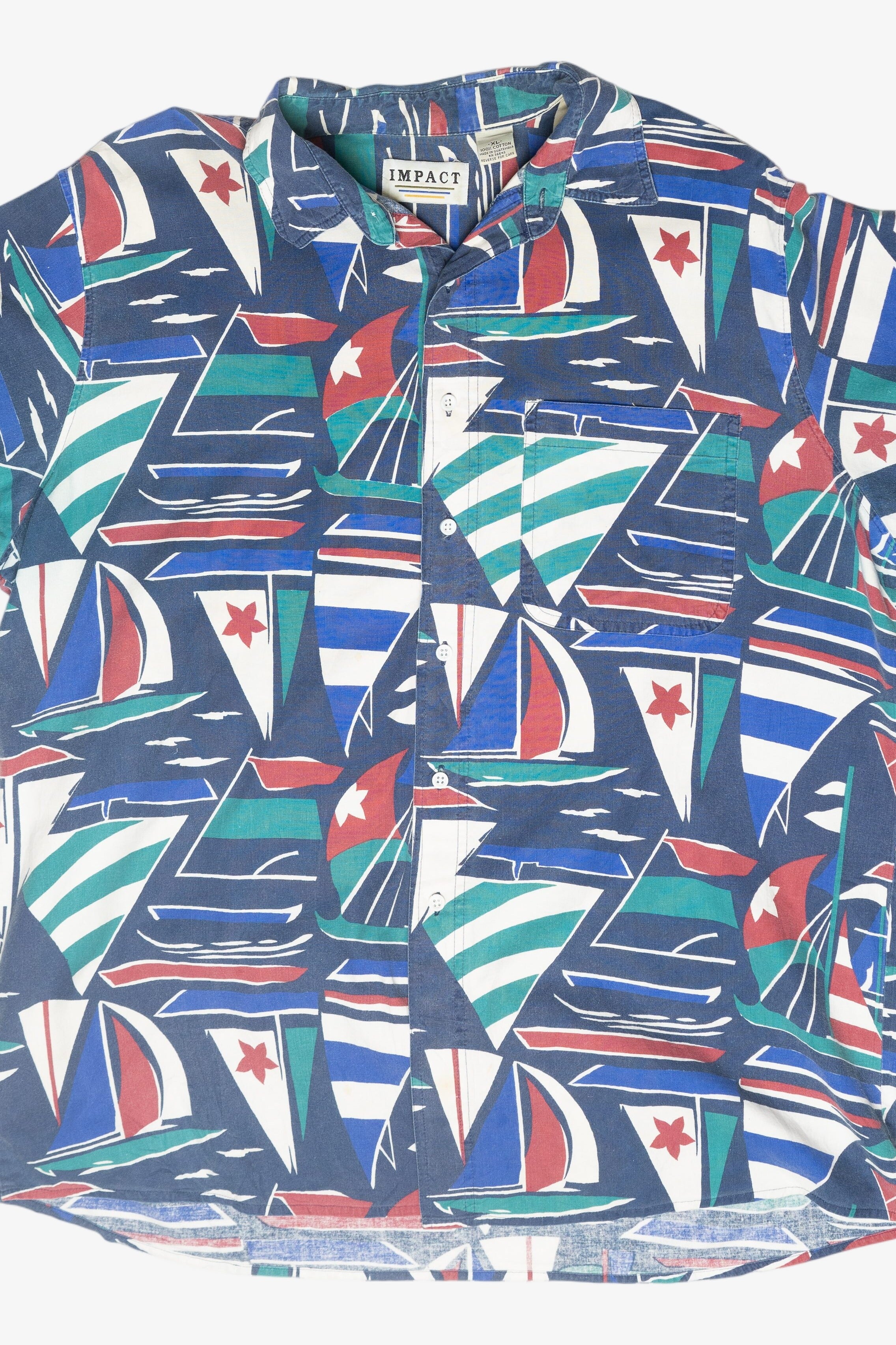 Vintage Impact Sailboats Hawaiian Shirt (1980s)