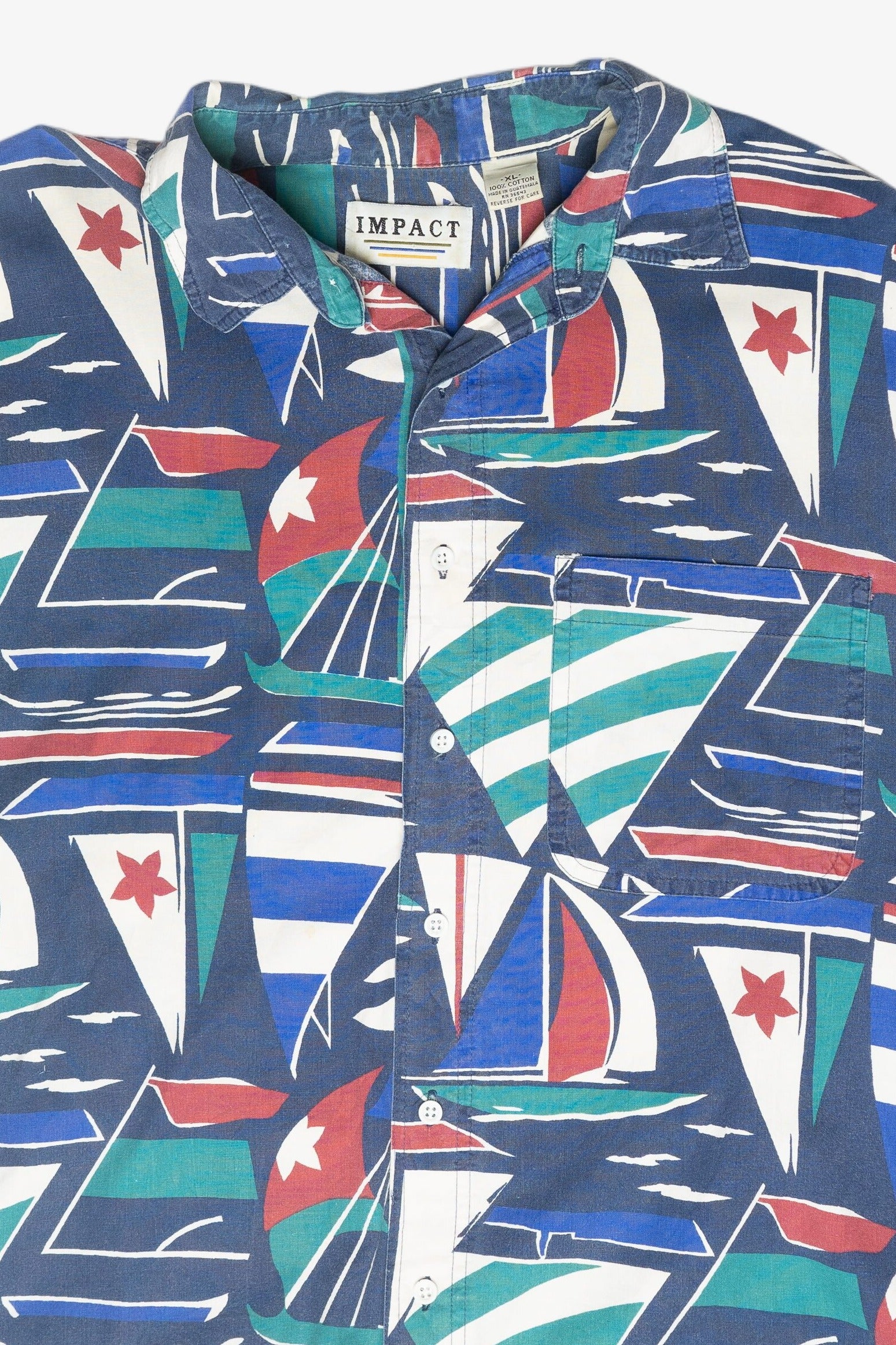 Vintage Impact Sailboats Hawaiian Shirt (1980s)