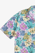 Vintage Floral Leopard Print Cotton Hawaiian Button Up (1980s)