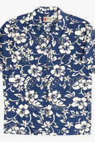Vintage Hilo Hattie Navy Hibiscus Hawaiian Button Up Shirt (2000s)