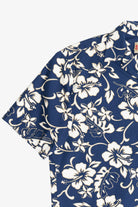 Vintage Hilo Hattie Navy Hibiscus Hawaiian Button Up Shirt (2000s)