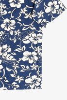 Vintage Hilo Hattie Navy Hibiscus Hawaiian Button Up Shirt (2000s)