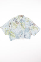 Cropped Palm Print Hawaiian Shirt