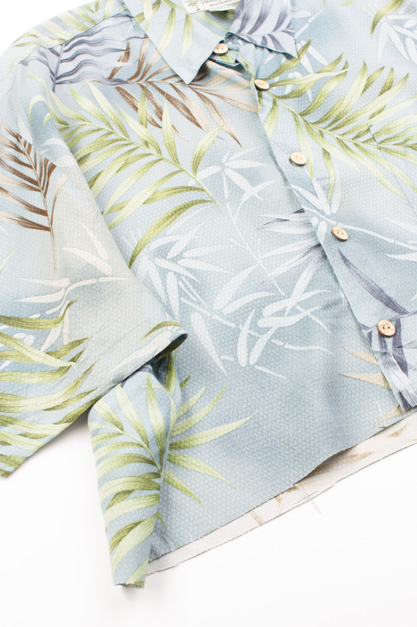 Cropped Palm Print Hawaiian Shirt
