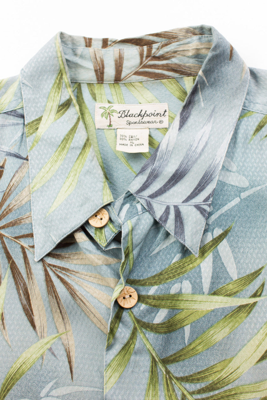 Cropped Palm Print Hawaiian Shirt