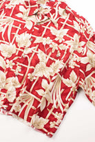 Cropped Raw Hem Bamboo Shoots Hawaiian Shirt