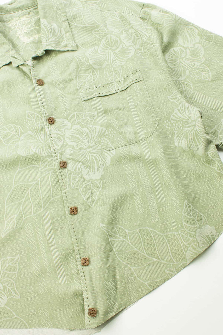 V Cropped Jaccard Floral Print Hawaiian Shirt