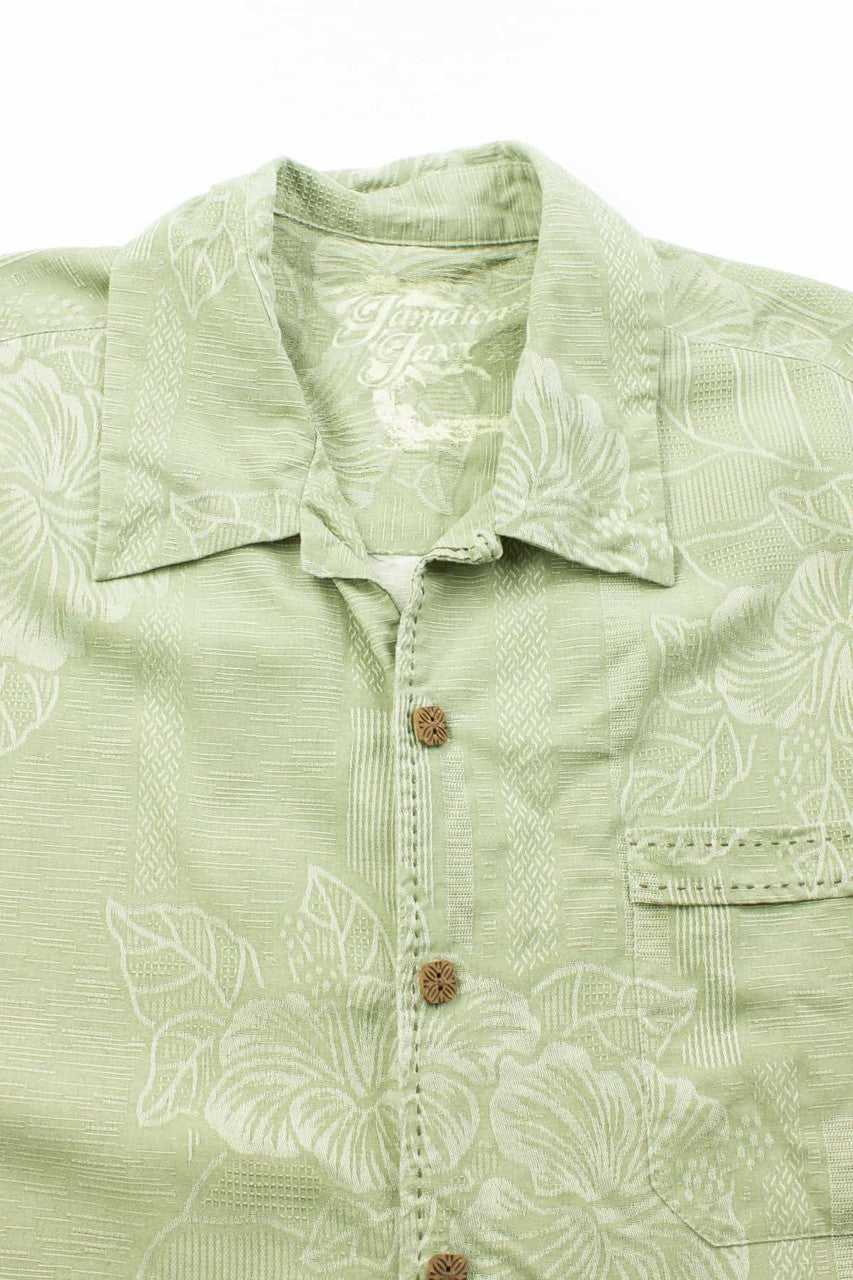 V Cropped Jaccard Floral Print Hawaiian Shirt