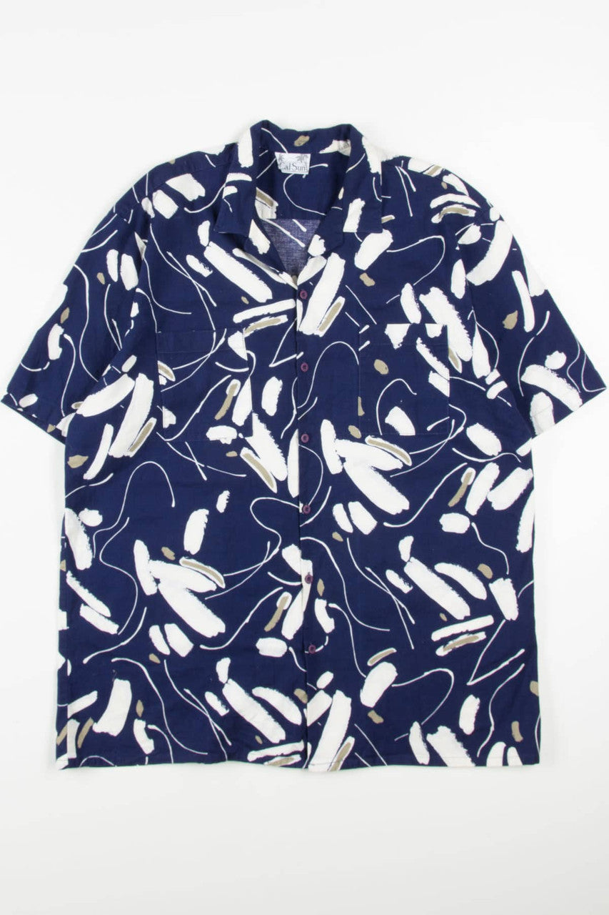 Vintage Paint Strokes Hawaiian Shirt 1993