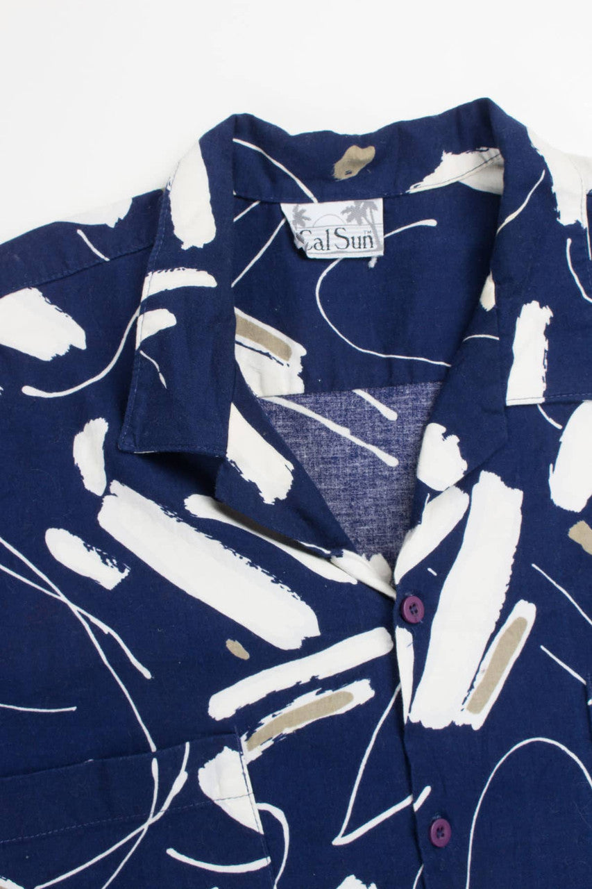 Vintage Paint Strokes Hawaiian Shirt 1993