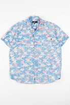 Vintage Flamingo Hawaiian Button Up Shirt 2002