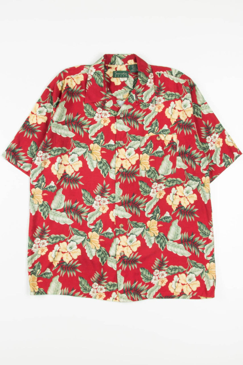 Vintage Red Floral Hawaiian Shirt 2027