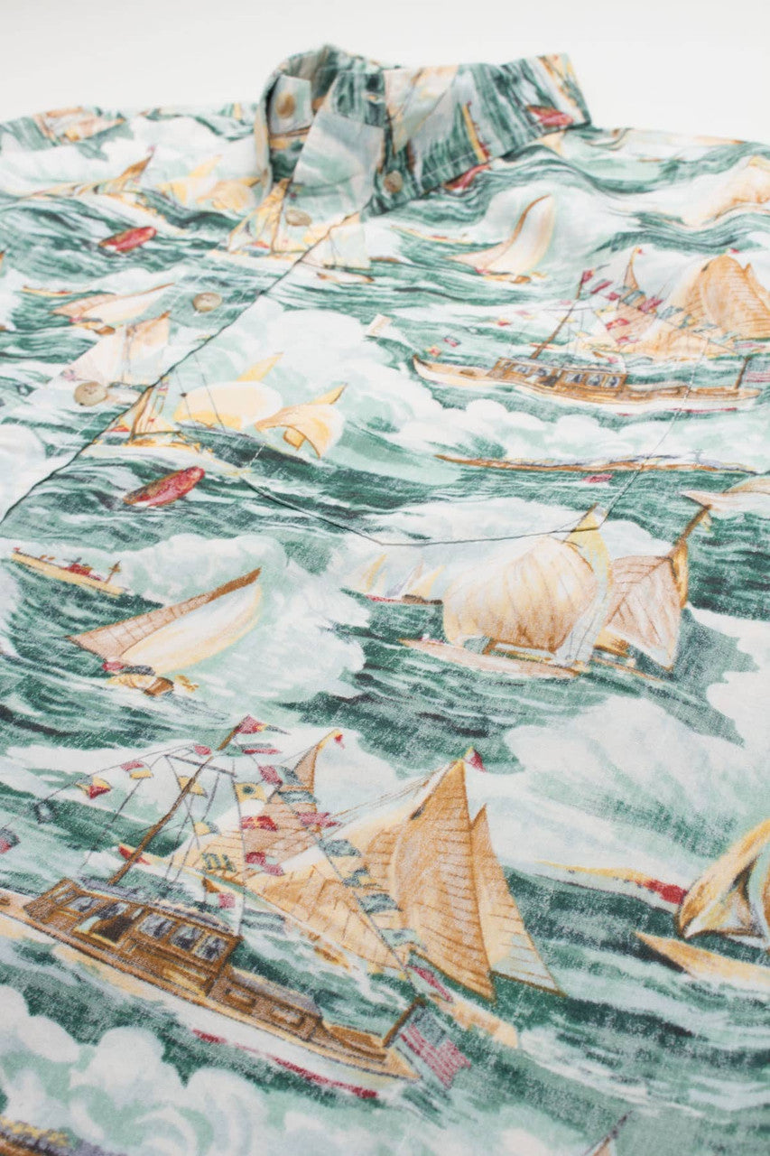 Vintage Ships & Sails Hawaiian Shirt 2029