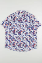 4th Of July Palm Tree Button Up Shirt 2036