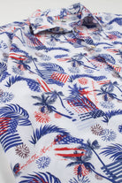 4th Of July Palm Tree Button Up Shirt 2036