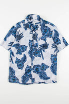 Vintage Crackle Hibiscus Hawaiian Shirt 2039