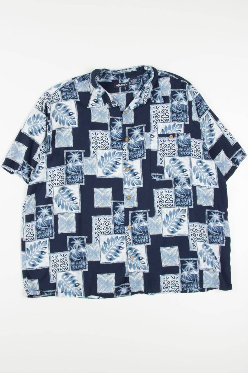 Blue Collage Hawaiian Shirt 2047