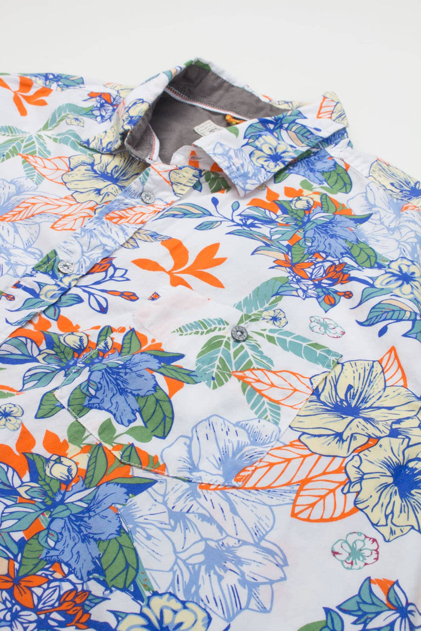 Floral Free Planet Hawaiian Button Up Shirt 2053