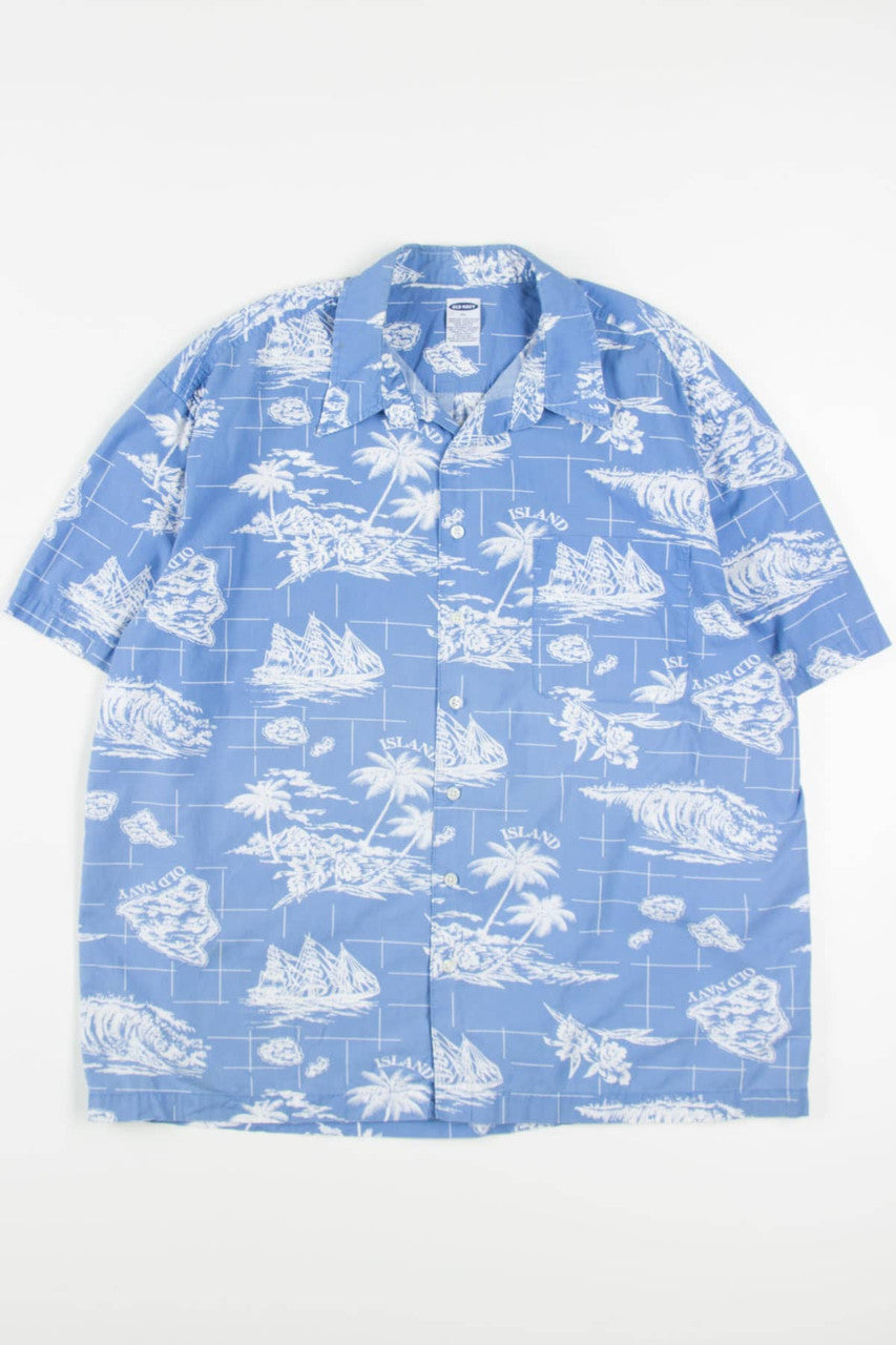Island Maps Hawaiian Button Up Shirt 2056