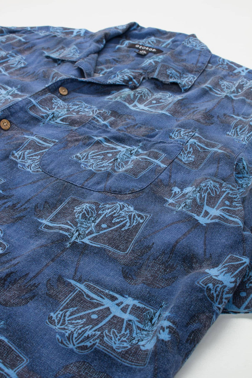 Blue Hula Girl Hawaiian Shirt 2062
