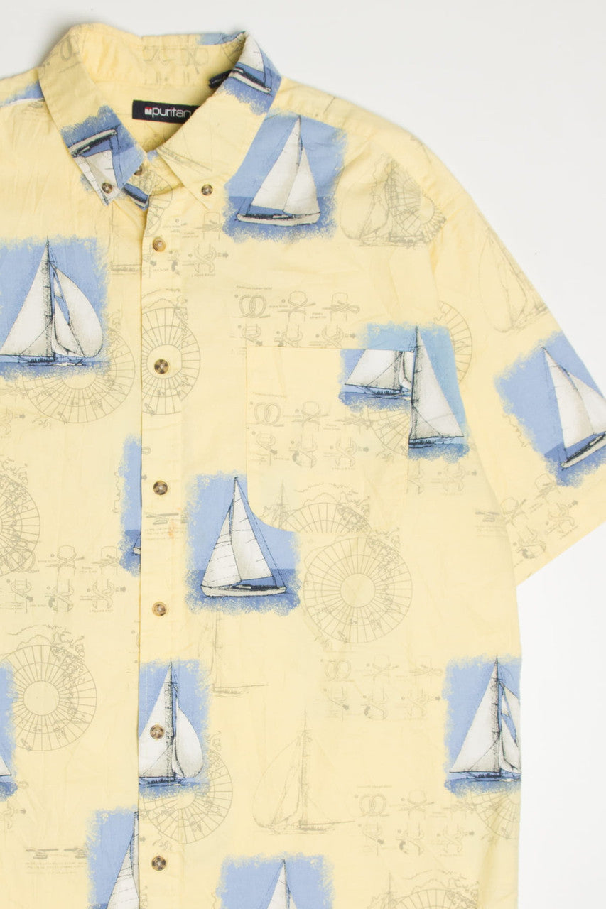 Vintage Sailboat Hawaiian Shirt 2065