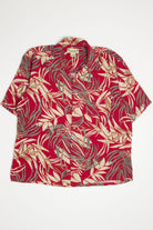 Red Silk Palms Paradise Coves Hawaiian Shirt 2068