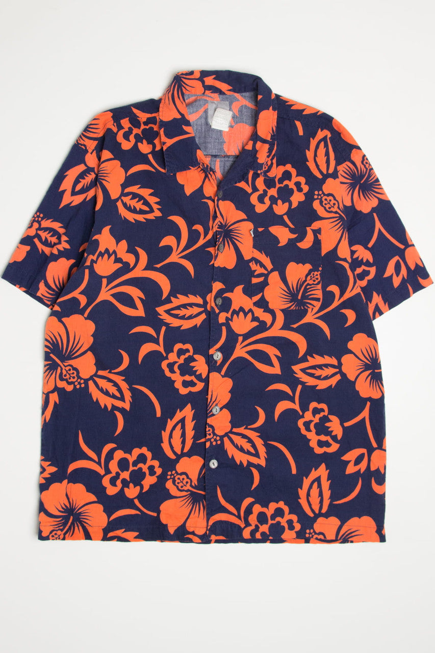 Blue & Orange Quicksilver Hawaiian Shirt 2070