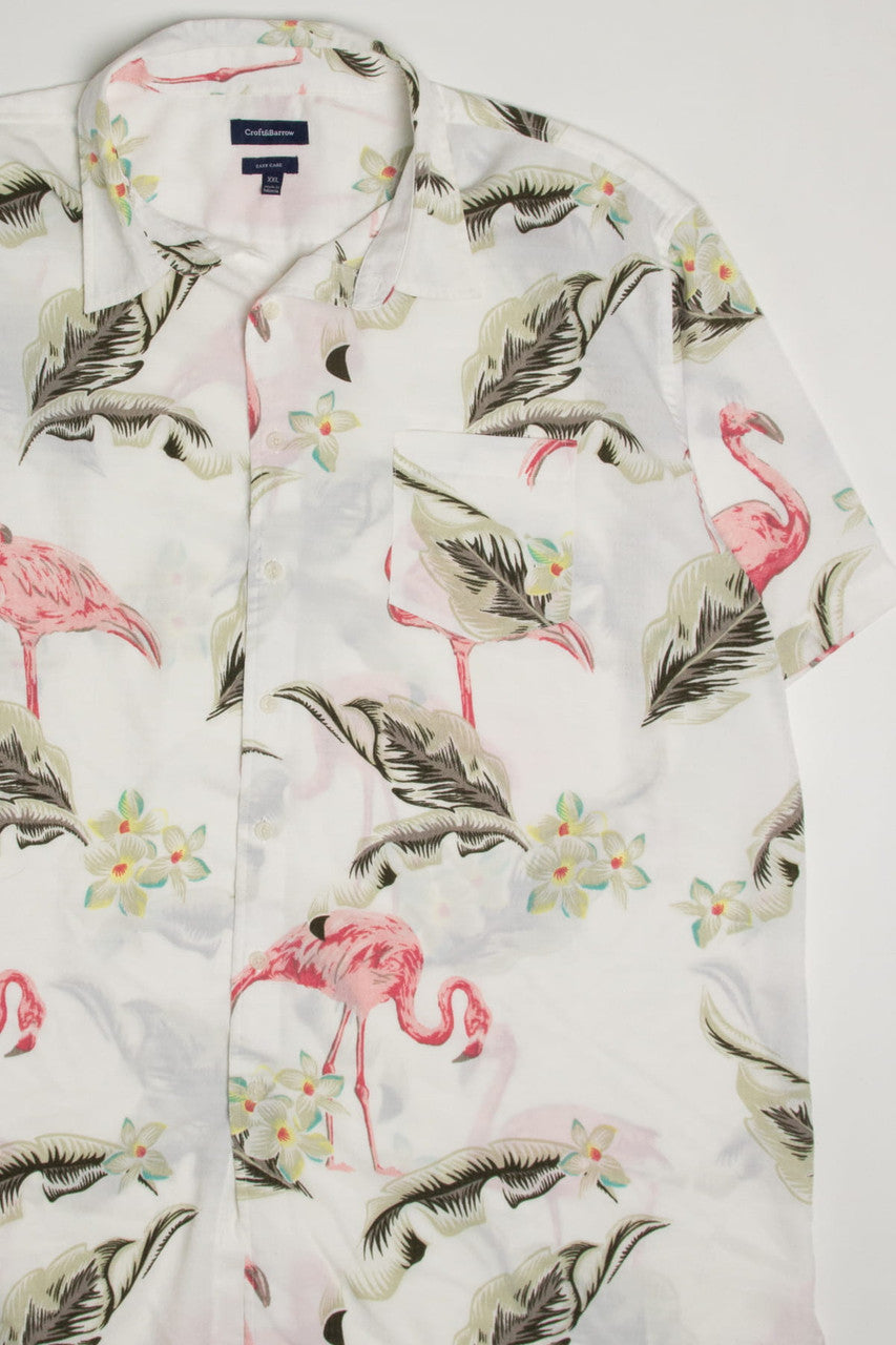 Large Flamingo Print Hawaiian Shirt 2076