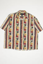 Chocolate Striped Floral Hawaiian Shirt 2078