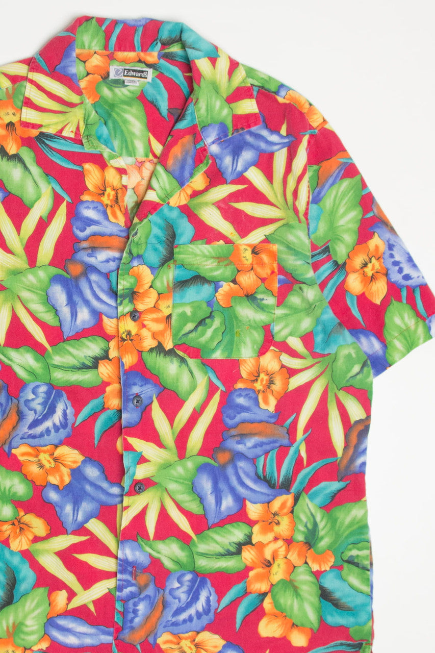 Vintage Edwards Floral Hawaiian Shirt 2079