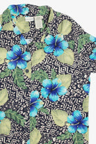 Women's Navy Hibiscus Hawaiian Shirt 2089