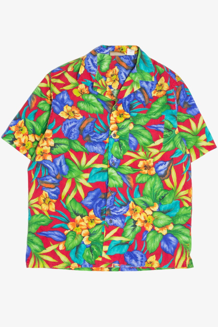 Vintage Classic Red Floral Hawaiian Shirt 2093
